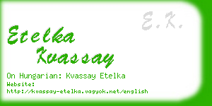 etelka kvassay business card